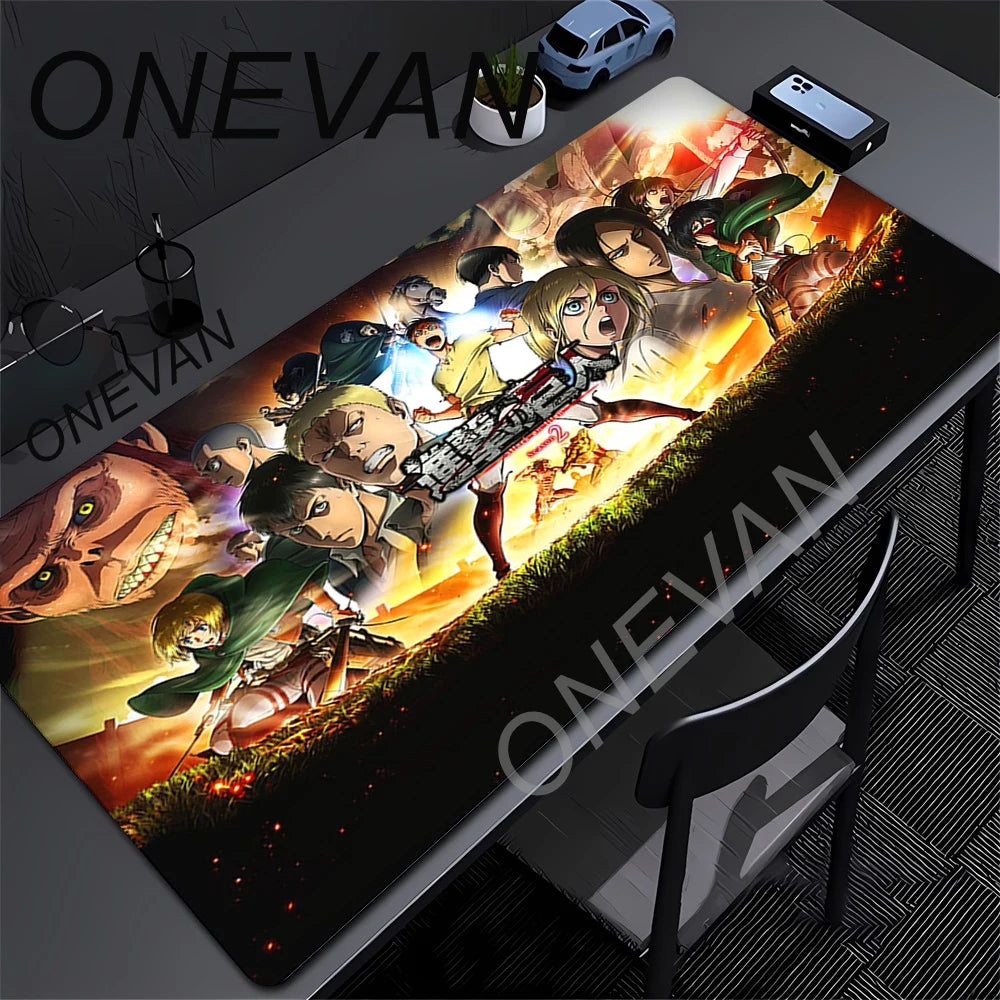 Attack on Titan Anime Large Lock Edge Mouse Pad Computer Mousepad XXL S Gaming Padmouse Gamer Laptop Keyboard Mouse Mats Carpet