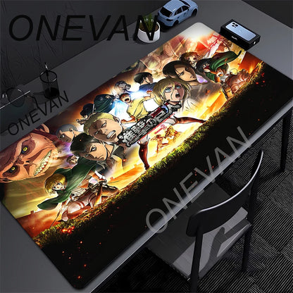Attack on Titan Anime Large Lock Edge Mouse Pad Computer Mousepad XXL S Gaming Padmouse Gamer Laptop Keyboard Mouse Mats Carpet