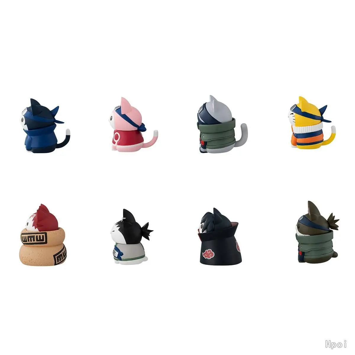 Naruto cat blind box figures, mini versions of Naruto and Sasuke, anime fan collectible desktop decorations, gift for friends