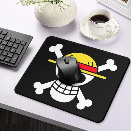 One Piece Cartoon Mouse Pad Monkey D.Luffy Skull One Piece straw hat pirates Trumpet banner Mousepad Desk Mat