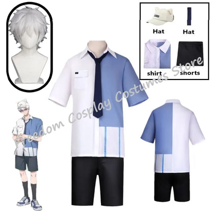 Anime Link Click Lucas Cosplay Costume White Short Wig