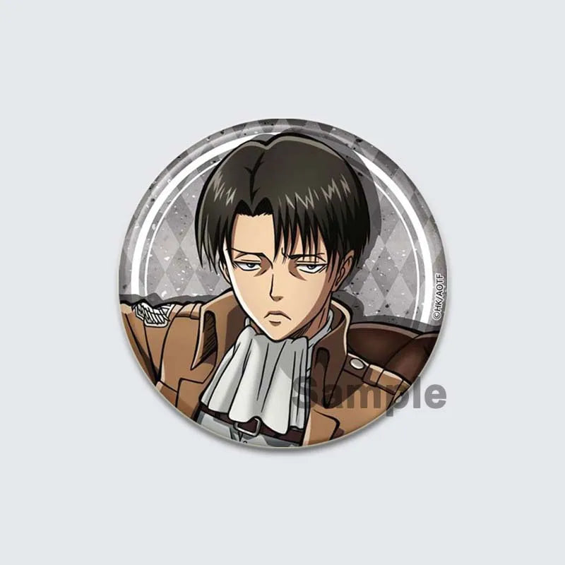 Eren Levi Armin Arlert Erwin Cartoon Badge Attack on Titan Brooches on Backpack Clothes Handmade Round Pins for Gift Accessory