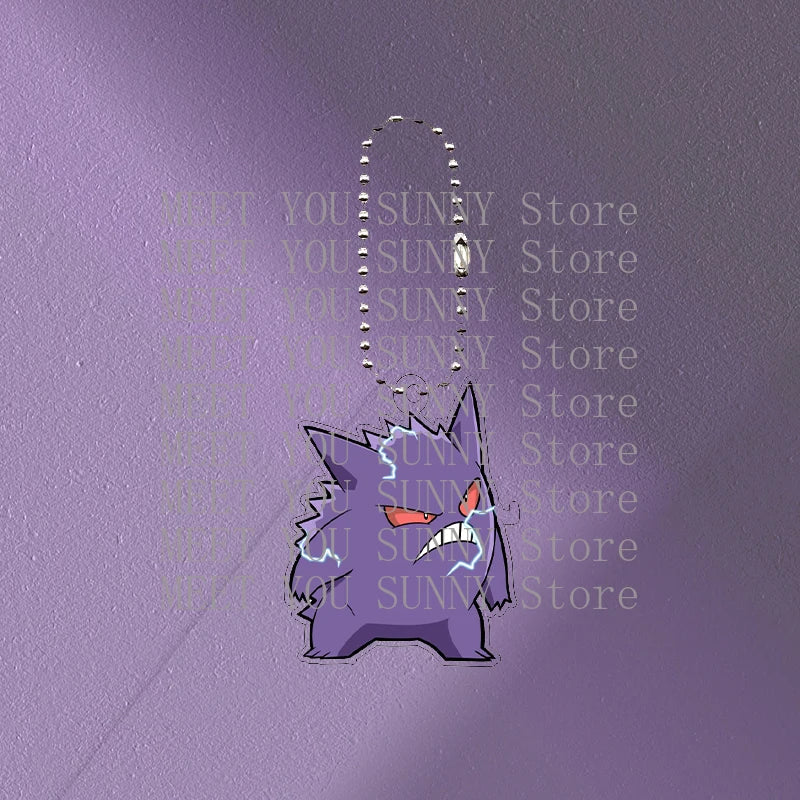 Anime Gengar Acrylic Keychain Pocket Monster Cartoon Kawaii Figure Creative Backpack Charm Pendant Toy Students Accessories Gift