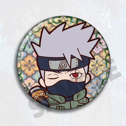 Anime Naruto Badge Pin Brooch Accessories Kakashi Sasuke Itachi Rock Lee Sakura Cosplay Merchandise Collection Gift for Fans