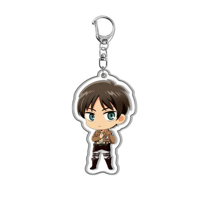 Attack on Titan Eren Yeager Mikasa Ackerman Anime Acrylic Keychain Backpack Charm Keyring Pendant for Men Women Fans Gift