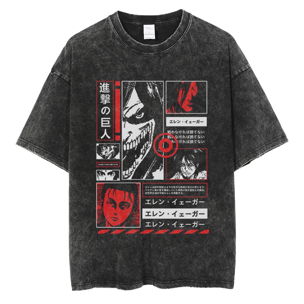 Harajuku Anime Attack on Titan Levi Ackerman Print Tee Men Women Comfortable T-shirts Casual Loose T Shirt Male Cotton Tshirt