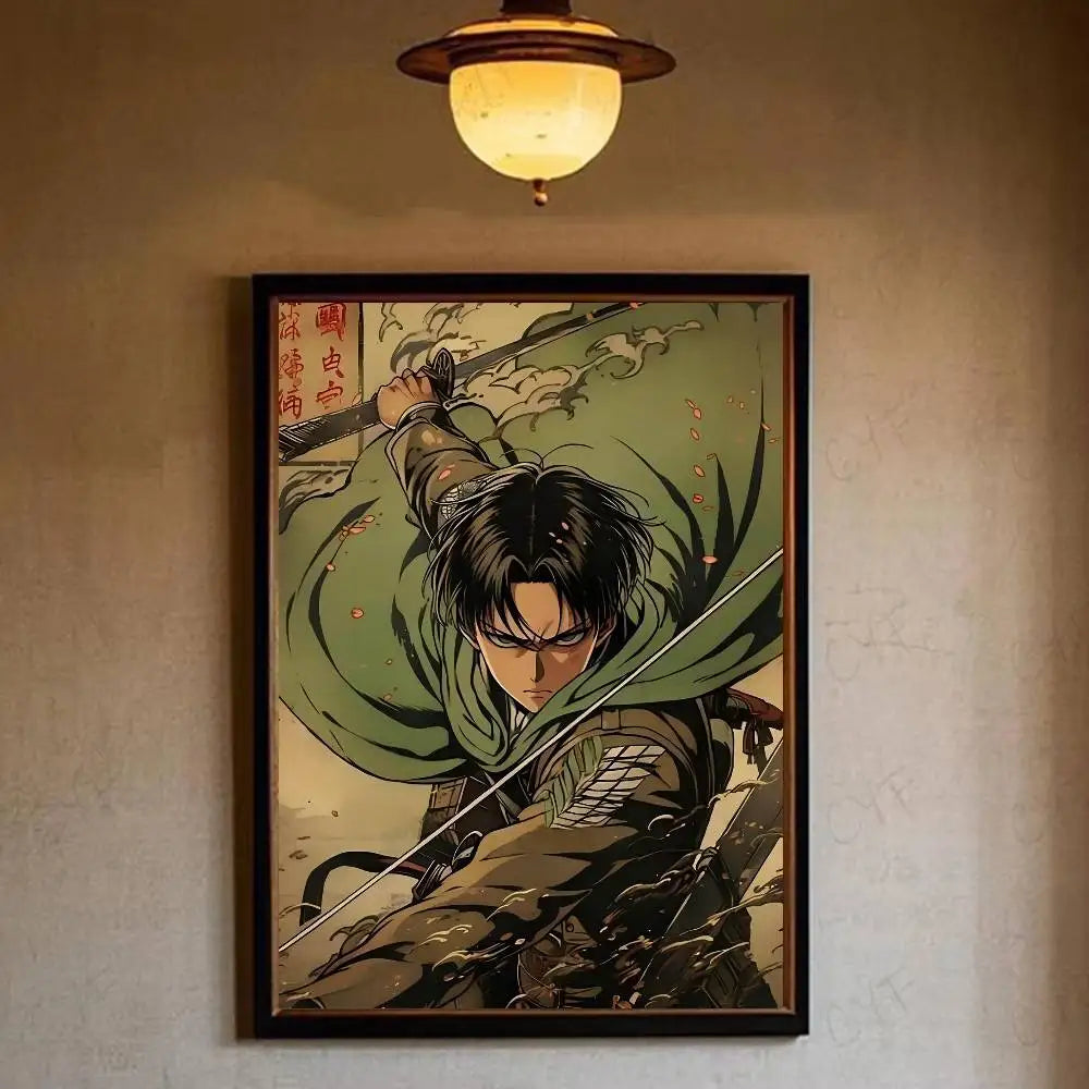 Wall Art Print Poster Japanese Art Exhibition Decorative Painting Modern Home Decor Gift Unframed Pop Anime Attack On Titan