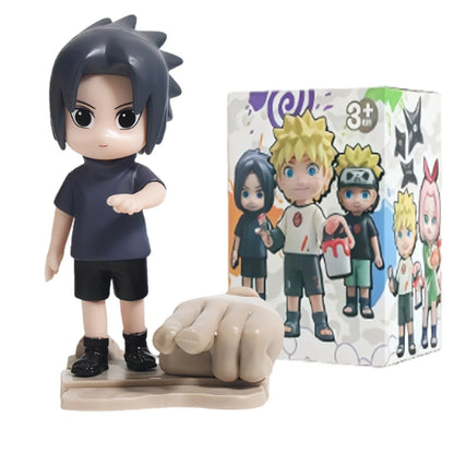 Naruto Blind Box Figure Uzumaki Shippuden Childhood Series Naruto Q PVC Model Toys Desktop Ornament Christmas Halloween Gifts