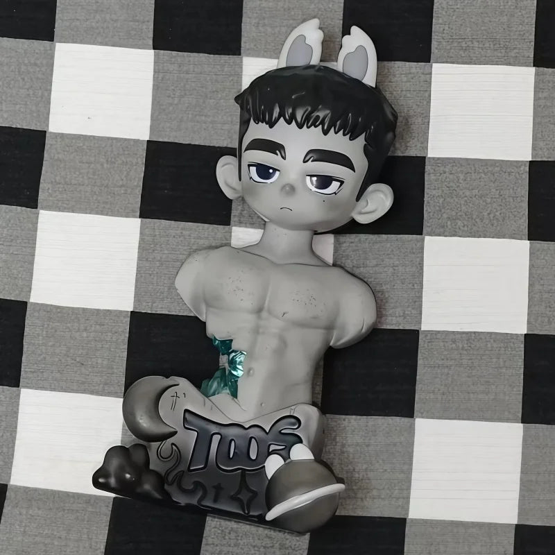 Toos Deer Head Boy Figure Muscle Guy Handsome Boy with Tattoo Warrior Doll Running Park Collection Ornament Accompany Gift
