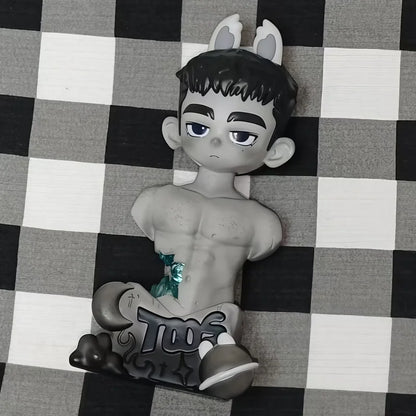 Toos Deer Head Boy Figure Muscle Guy Handsome Boy with Tattoo Warrior Doll Running Park Collection Ornament Accompany Gift