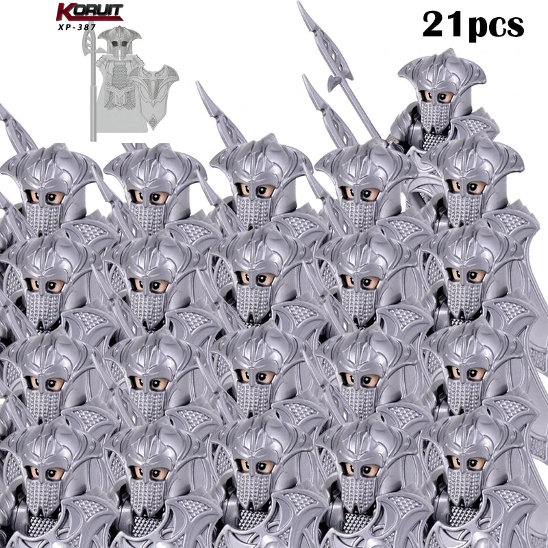 Lord Rings Elves Orcs Army Dwarf Rohan Mini Action Toy Figures Building Blocks Assembly Toys for Kids Birthday Gift