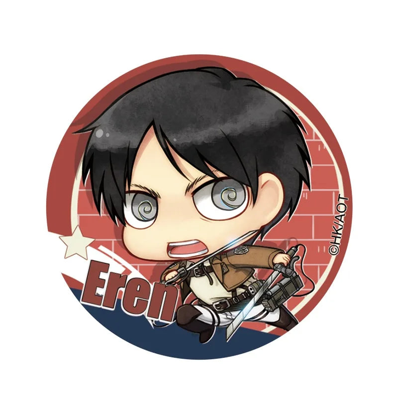 Attack on Titan Eren Jager Armin Arlert Rival Ackerman Hanji Zoe China Official Authorization Qver. Character Badge