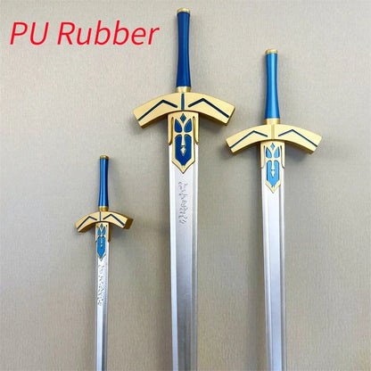 Fate Stay Night Sword Saber Holy Sword Black Sword Weapons 1:1 Cosplay Halloween Prop Model Gift Safety PU Rubber Gift Toys