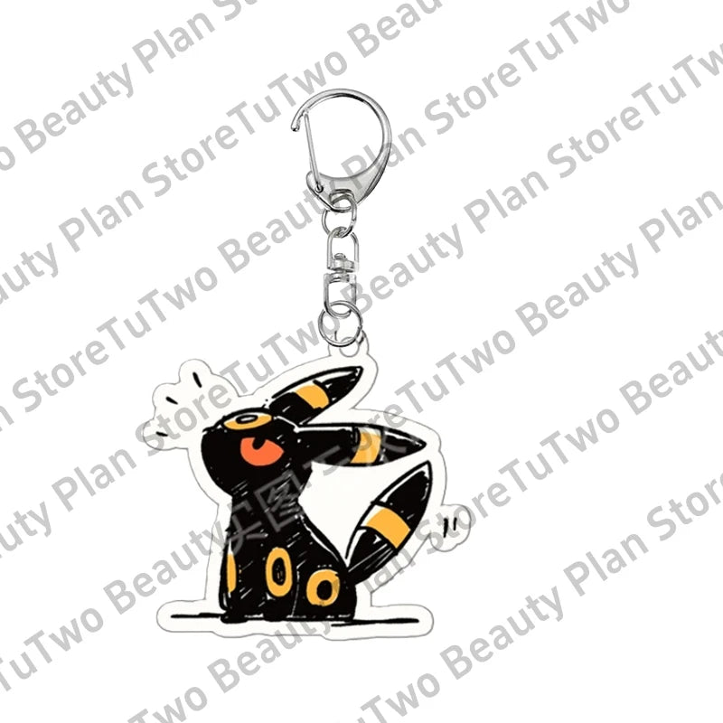 Creative Anime Pocket Monster Gengar Charizard Umbreon Cartoon Acrylic Keychain Decoration 5cm Keyring Charm Birthday Gifts Toys