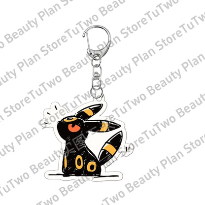 Creative Anime Pocket Monster Gengar Charizard Umbreon Cartoon Acrylic Keychain Decoration 5cm Keyring Charm Birthday Gifts Toys