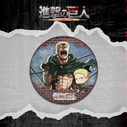 Attack on Titan 58 Badge Plain Glossy Film 58 Pin Anime Eren Yeager Ackerman Merchandise Souvenirs Collectibles Action Figures