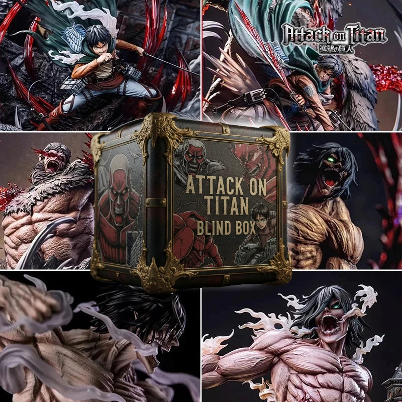 Attack on Titan Mystery Box Shingeki no Kyojin Anime Figures Set Eren Mikasa Levi Action Figure Collectible Desktop Decor Gift