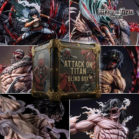 Attack on Titan Mystery Box Shingeki no Kyojin Anime Figures Set Eren Mikasa Levi Action Figure Collectible Desktop Decor Gift