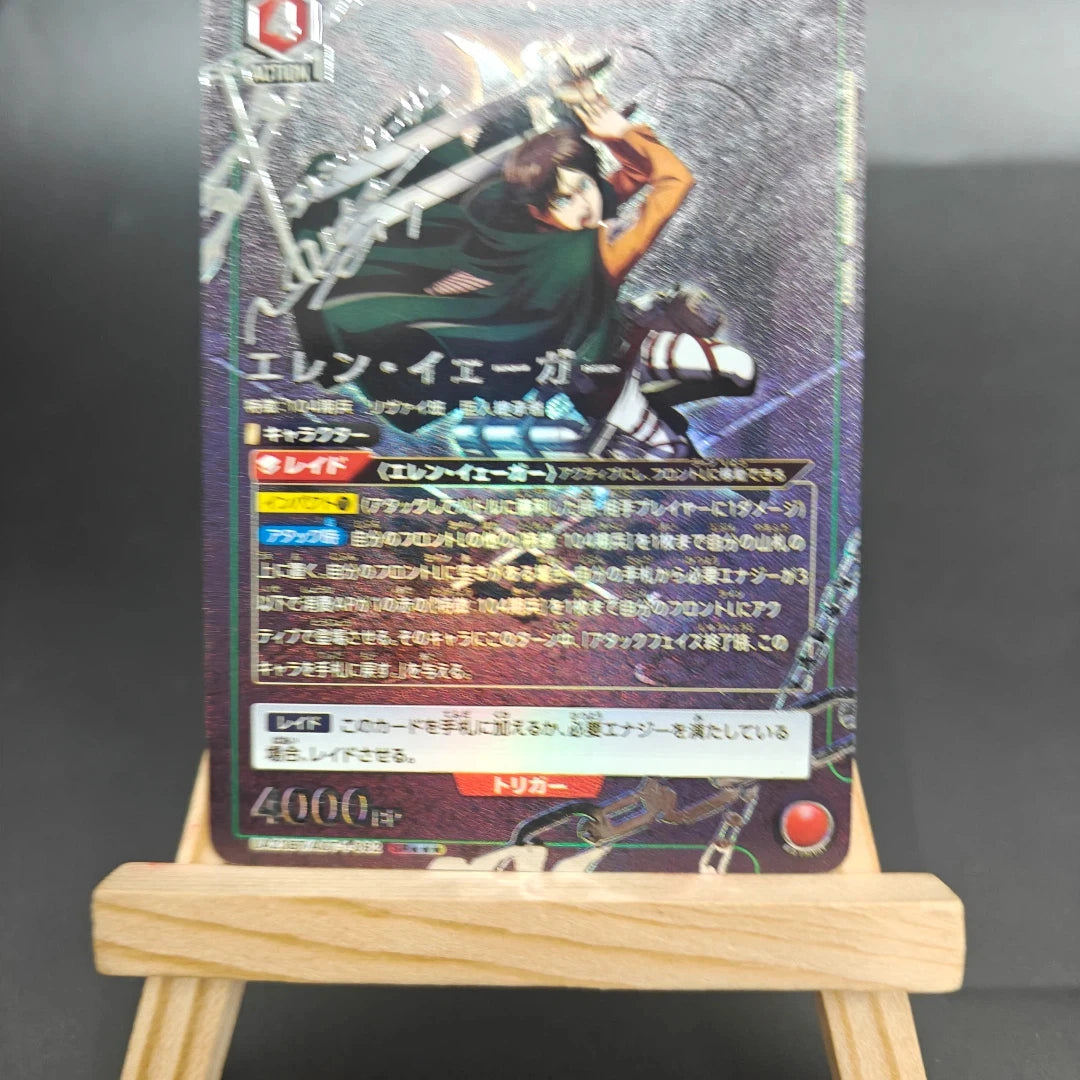 Proxy Union Arena Attack on Titan Action Points Eren & Levi con Bonus Jean Card Nuevo Japan Card Gold Rare Signed TCG Anime Card