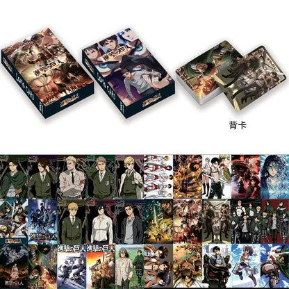 30pcs/set Attack on Titan Japanese Anime Mini Cards Small Card Games with Postcards Message Photo Gift Collection Toys Gift