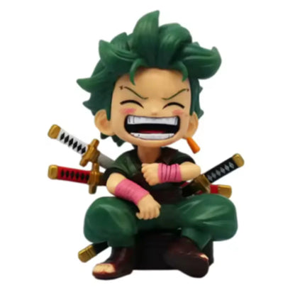 One Piece Anime Figure Sitting Laughing Luffy Action Figure Kawaii Sanji Zoro Ace Yamato Figurine Collection Toy Doll Gift Model