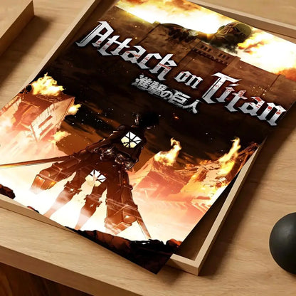 Anime Attack on Titan Poster Self-adhesive Art Waterproof Paper Sticker Coffee House Bar Room Wall Decor