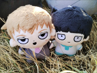 Stuffed 10cm Mob Psycho100 Kageyama Shigeo Reigen Arataka Big Head Cotton Doll Dress Up Plush Toy for Backpack Ornament Keychain