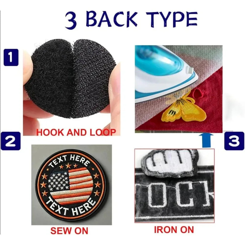 Custom Embroidered Patches Logo Patch Design Your Own Iron-On Patches Personalized Embroidered Patches for Clothes Backpacks Hat