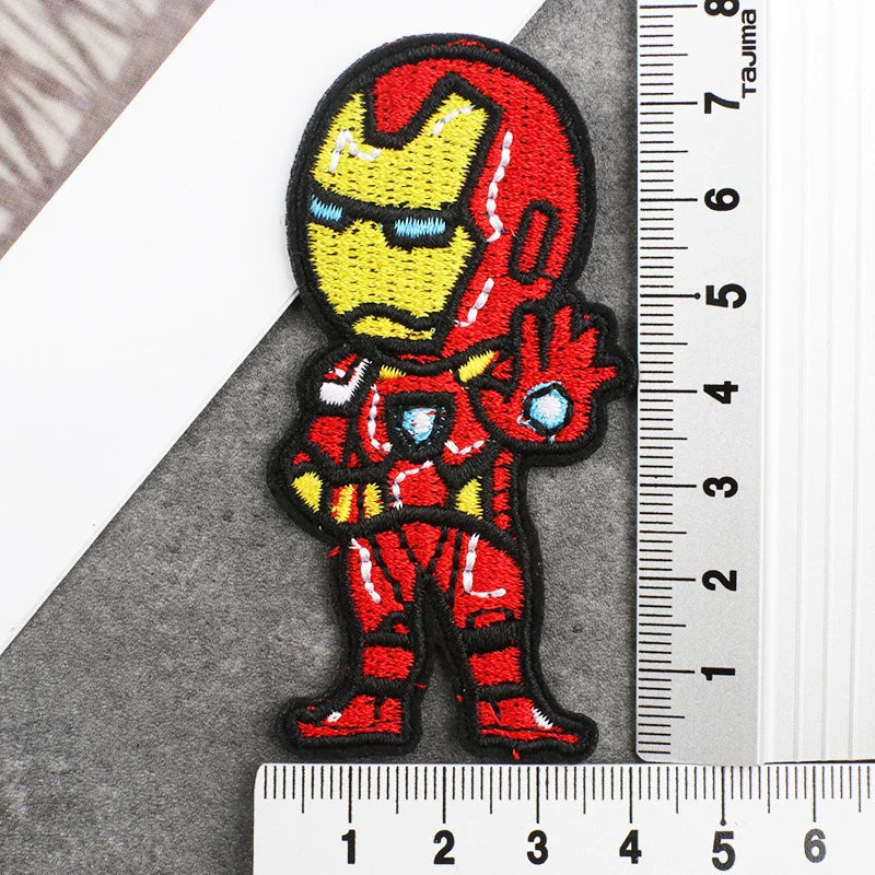 19Pcs Supes Iron On Patches Cartoon Avengers Embroidered Patch DIY Sew‑on Badge Applique For Clothing Jacket Backpack Hat Decor