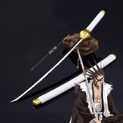 26cm Bleach Mini Tensa Zangetsu Sword Keychain for Fans Anime Peripherals Kurosaki Ichigo Metal Mask Pendant Keychain Gifts