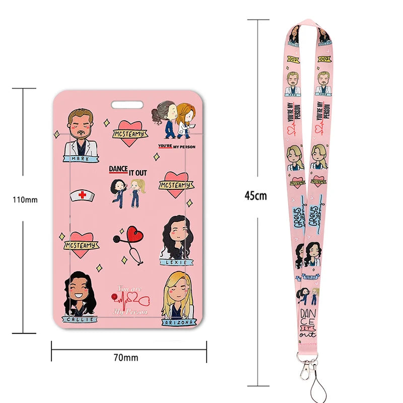 100 Styles Anatomy Credential Holder Keychains Neck Lanyard Pass Card Anime Credit Card Holder Keychain Straps Wholesale