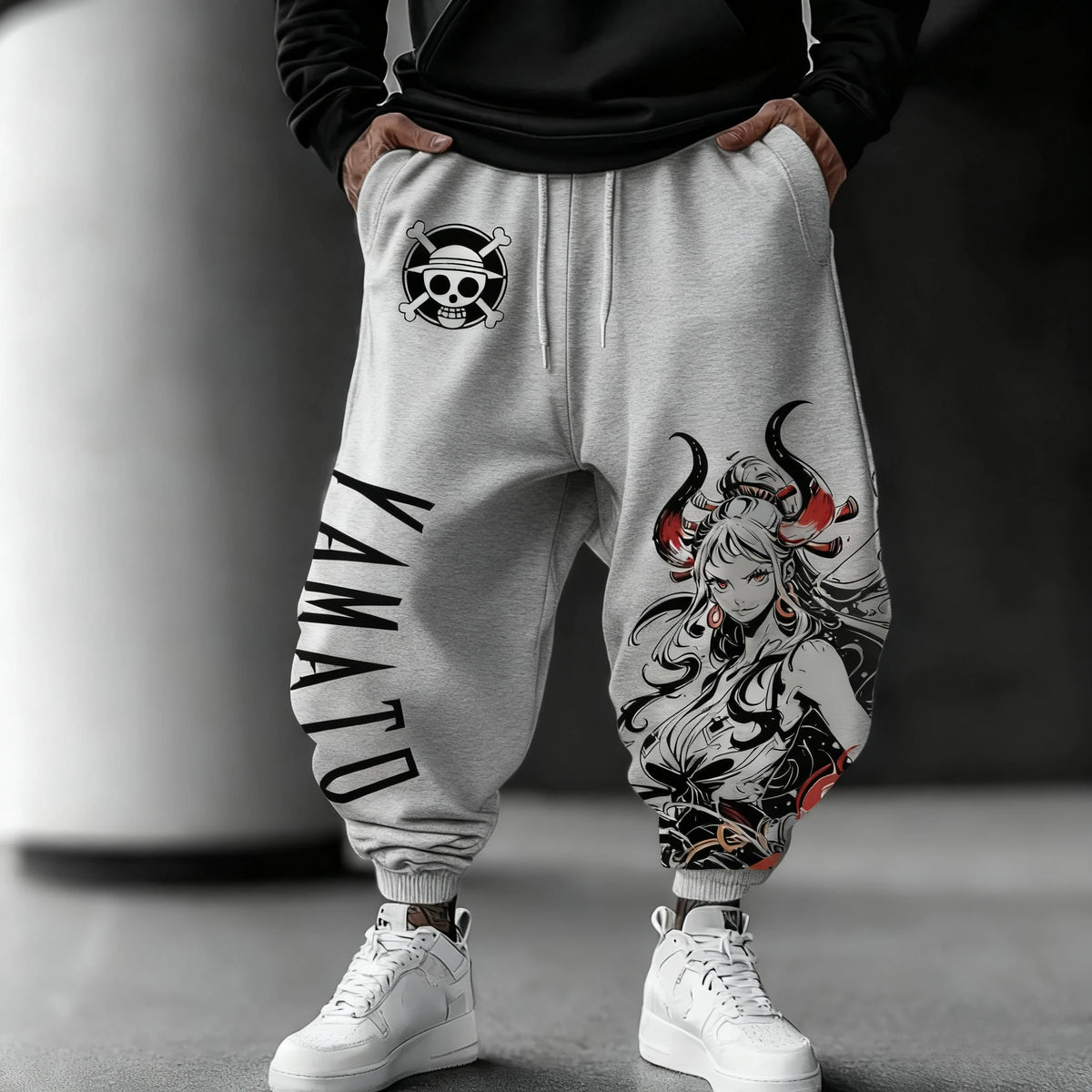 ONE PIECE Anime Yamato Printed Sweetpants 2025 Autumn/Winter Men's New Hip Hop Trend Y2K Casual Loose Sports Tapped Pants