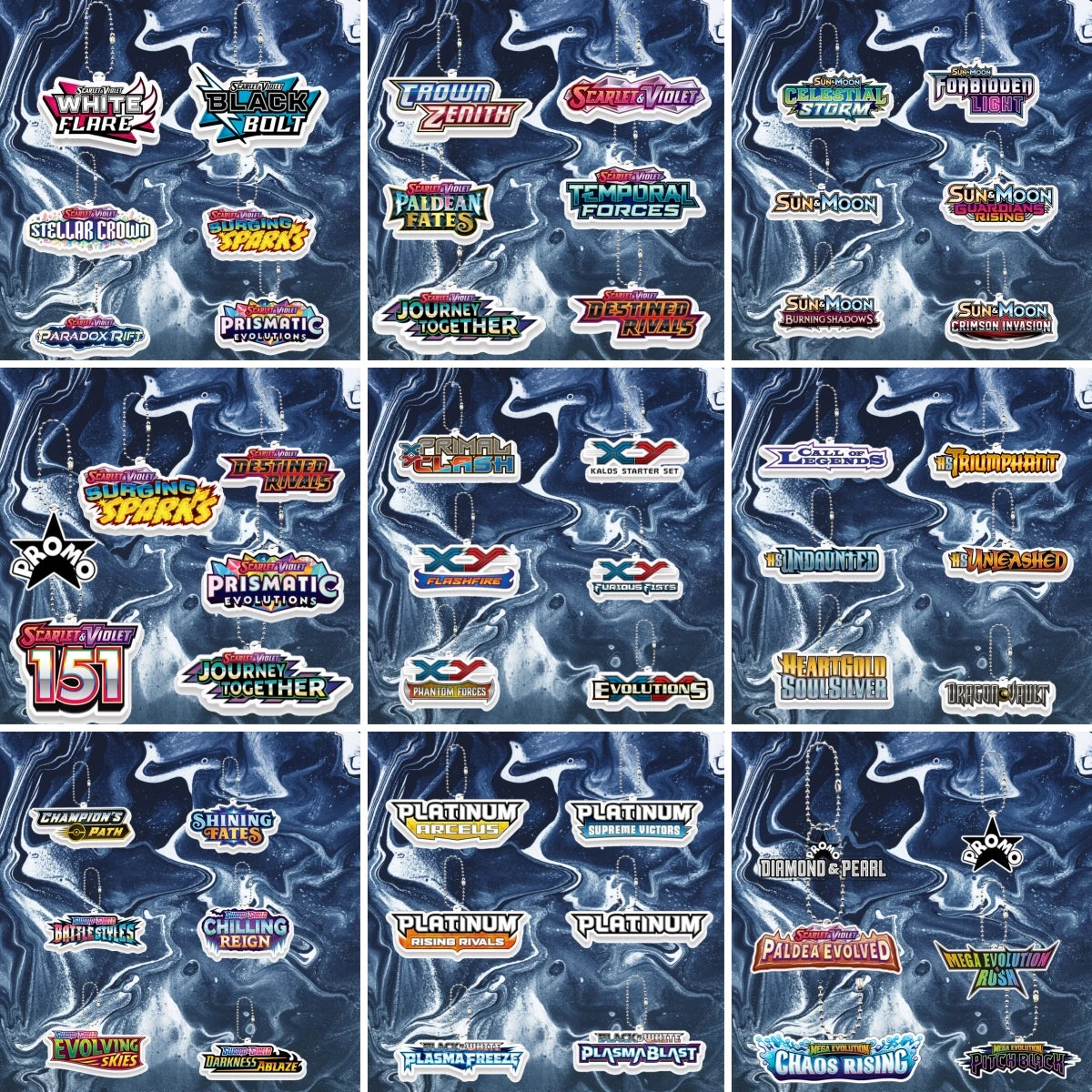 6pcs Anime Cartoon Pocket Monsters Small Card Logo Acrylic Keychain Fashion Peripheral Accessory Pendant Charm Keyring Gifts Toy