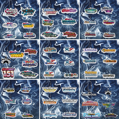 6pcs Anime Cartoon Pocket Monsters Small Card Logo Acrylic Keychain Fashion Peripheral Accessory Pendant Charm Keyring Gifts Toy