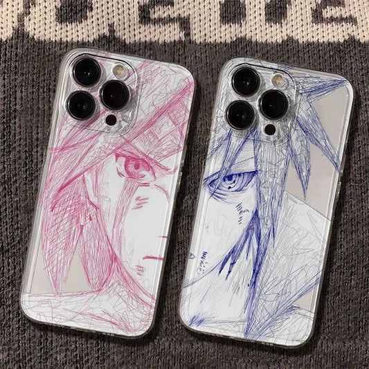 Anime Sketching Characters Phone Case For iPhone 17 16e 16 15 14 13 12 11 Mini Air Pro Max XR XSMax Plus N-Narutos-A Back Cover