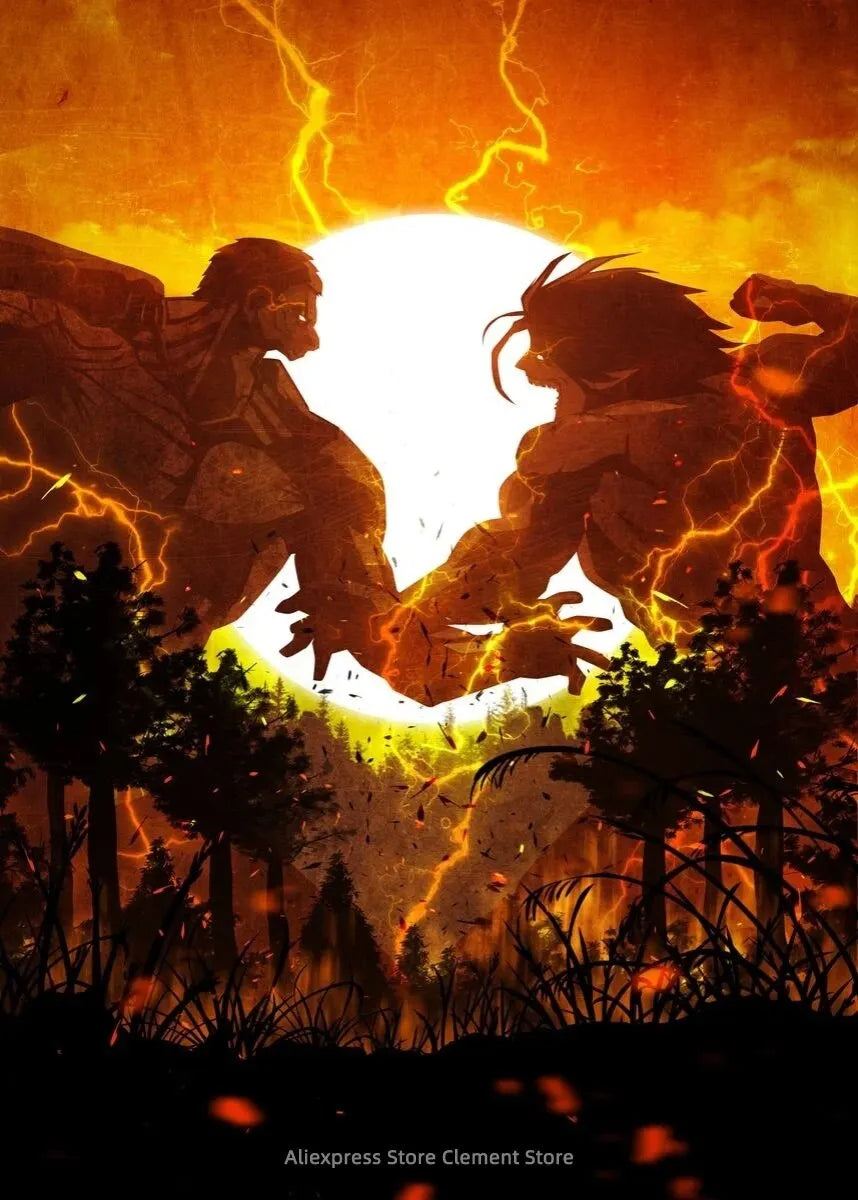 Shingeki no Kyojin Eren Yeager Attack on Titan Anime Poster  Canvas Prints  Wall Decor