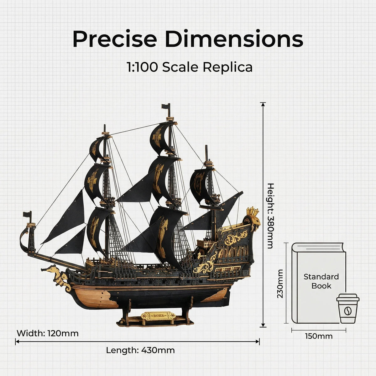 Robotime Rokr 3D Puzzle Wooden Seahouse Barque Model kits Build Home Desk Decoration Gift For Teens and Adults