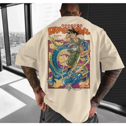 Dragon Ball Men's Anime CollaborationT-Shirt 2025 Summer Loose Large Size Printing Street Casual Children's Parent-Child Top