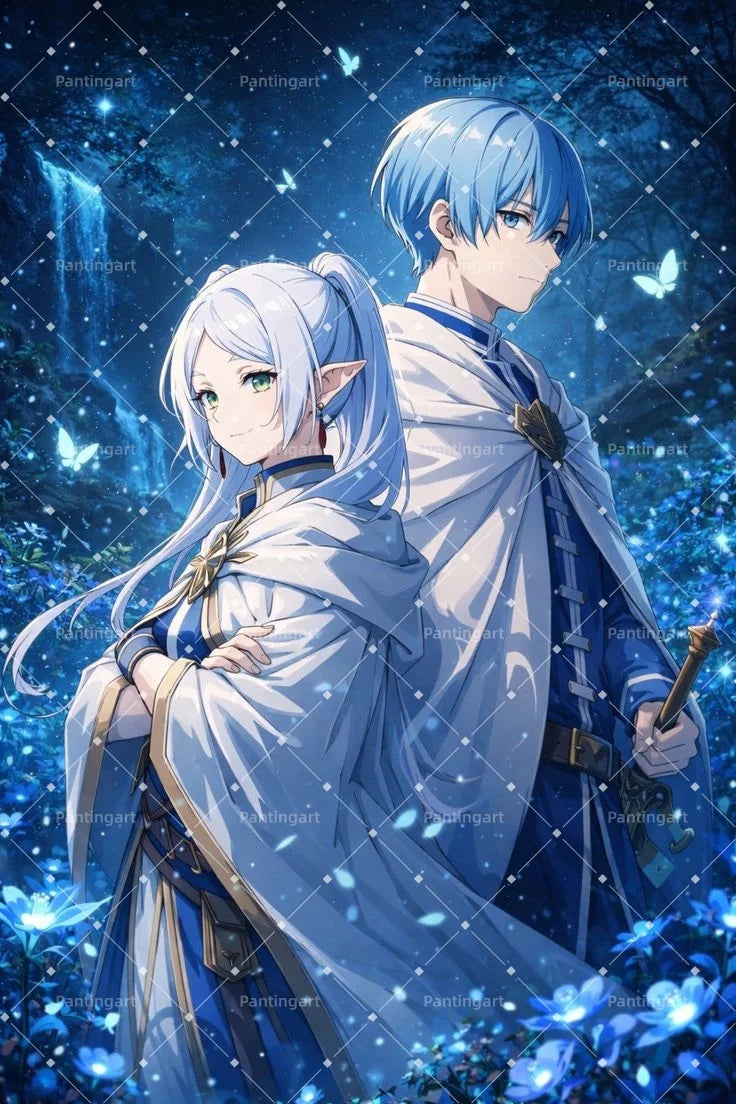 Magic Fantasy F-Frieren Beyond Journeys End Anime Canvas Painting Classic Elf Magic Girl Manga Art Poster Teens' Room Home Decor