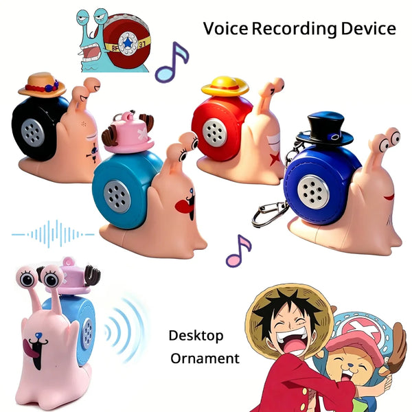 One Piece Den Snail Mushi Voice Recording Keychain Cute Sound Pendant