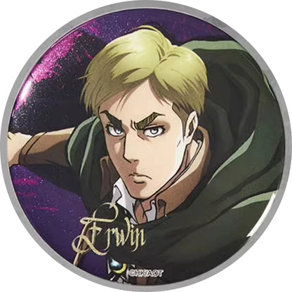58mm Anime Attack on Titan Eren Jaeger Armin Arlert Erwin Smith Hange Zoe Cosplay COSTUME Badge Pin SPTE Tinplate Brooch﻿ Prop