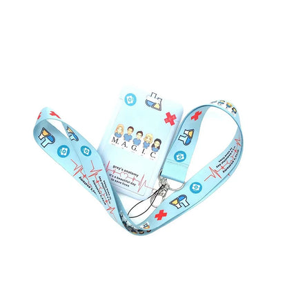 100 Styles Anatomy Credential Holder Keychains Neck Lanyard Pass Card Anime Credit Card Holder Keychain Straps Wholesale