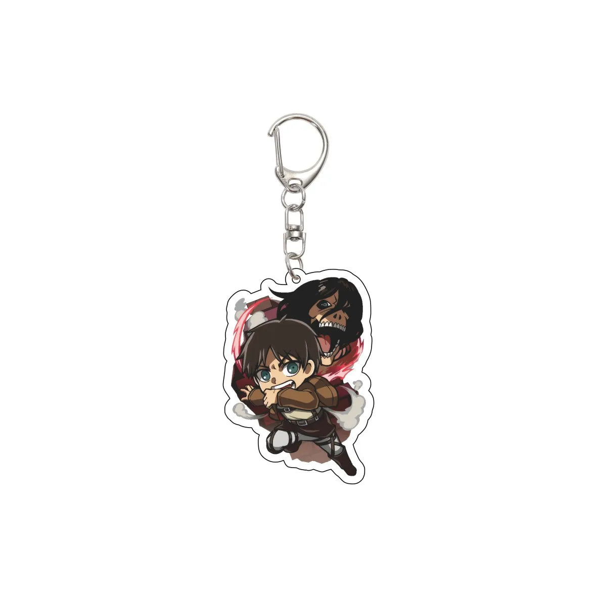 55MM Keychain Anime Attack on Titan Eren Jaeger Mikasa Ackerman Levi Ackerman Hanji Zoe Erwin Smith Acrylic Key Chain Cute Gifts