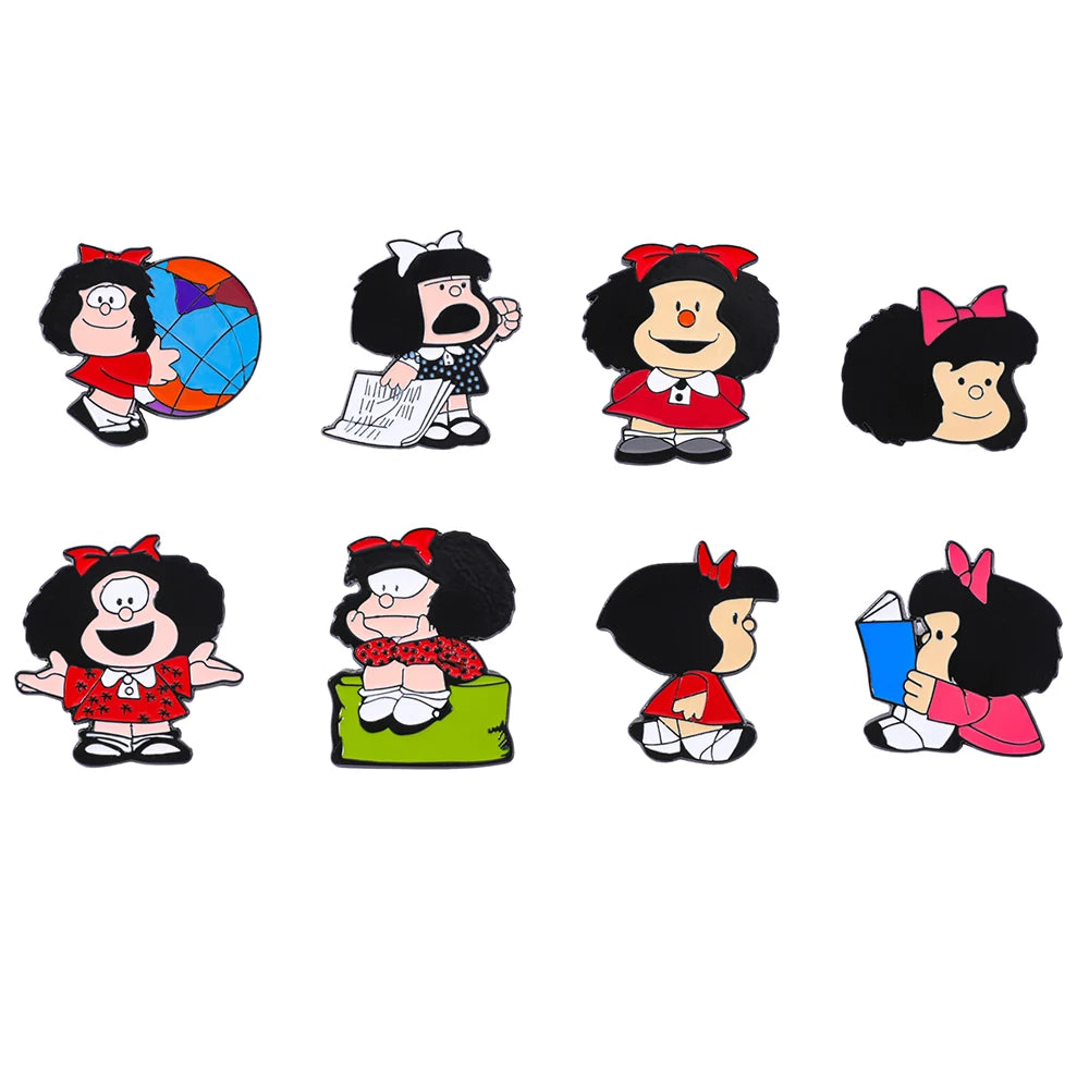 Mafalda Character Enamel Pin