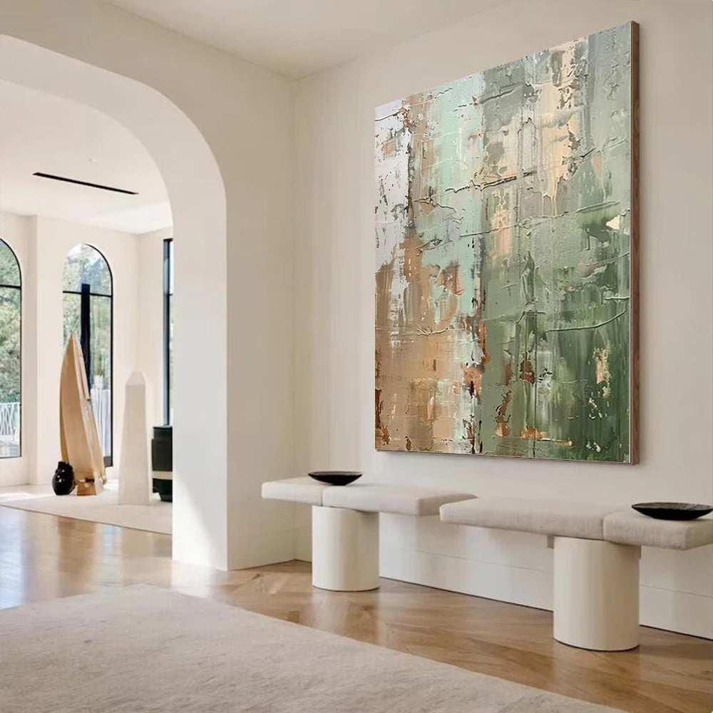 Large Picture Abstract Oil Painting on Canvas - Handmade Art Knife Drawing Wall Images for Home Living Room Decor Mural Artwork
