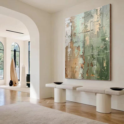 Large Picture Abstract Oil Painting on Canvas - Handmade Art Knife Drawing Wall Images for Home Living Room Decor Mural Artwork