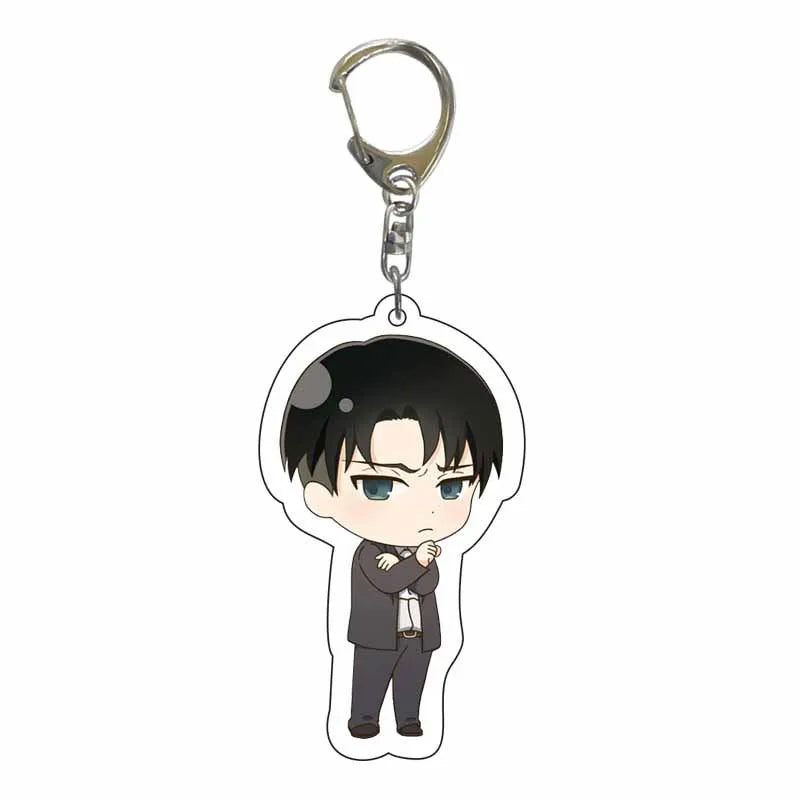 Attack On Titan Anime Peripheral Acrylic Figure Display Keychain Pendant Eren Mikasa Levi Creative Decorative Gift Accessories