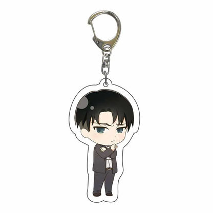 Attack On Titan Anime Peripheral Acrylic Figure Display Keychain Pendant Eren Mikasa Levi Creative Decorative Gift Accessories