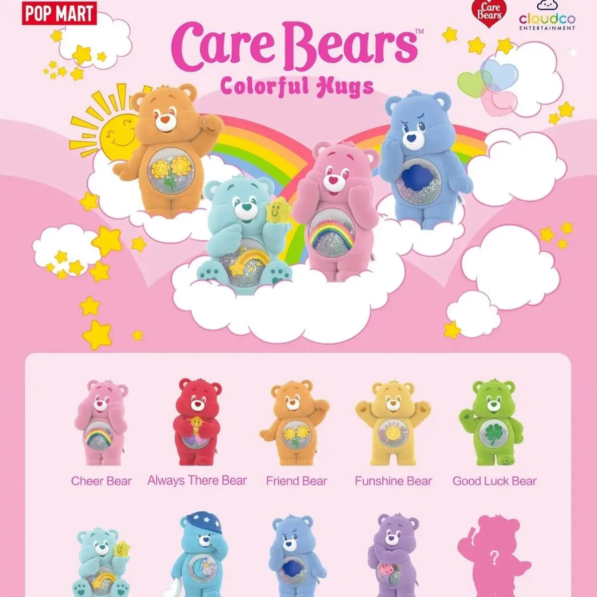POP MART Care Bears Colorful Hugs Series Blind Box Toys Ornament Kawaii Anime Action Figure Doll Caixa Caja Surprise Mystery Box