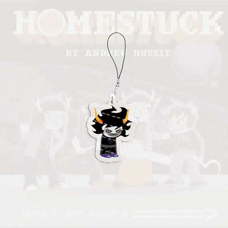 Cute Acrylic Homestuck Mobile Phone Charms Dave Strider John Egbert Karkat Small Pendant Phone Chain Keychain Fans Friends Gifts